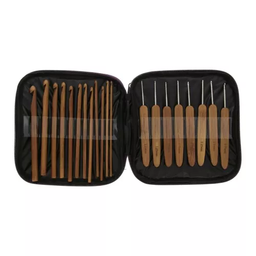 Assortiment de 20 crochets en bambou 1 mm à 10 mm - Naturel