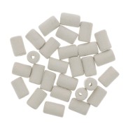 Perles tubes style Heishi en céramique 5x8 mm - Blanc mat x10
