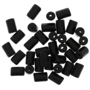 Perles tubes style Heishi en céramique 5x8 mm - Noir mat x10