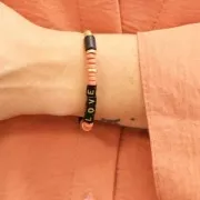 Perles tubes style Heishi en céramique 5x8 mm - Rose mat x10