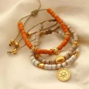 Perles tubes style Heishi en céramique 5x4 mm - Violet mat x20