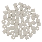 Perles tubes style Heishi en céramique 5x4 mm - Blanc mat x20|raw }}