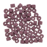 Perles tubes style Heishi en céramique 5x4 mm - Mauve mat x20|raw }}