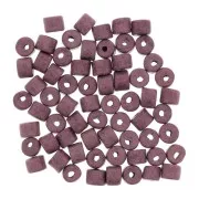 Perles tubes style Heishi en céramique 5x4 mm - Mauve mat x20