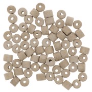 Perles tubes style Heishi en céramique 5x4 mm - Marron clair mat x20|raw }}
