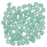 Perles tubes style Heishi en céramique 5x4 mm - Vert turquoise mat x20|raw }}