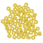 Perles tubes style Heishi en céramique 5x4 mm - Jaune mat x20|raw }}