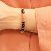 Perles tubes style Heishi en céramique 5x4 mm - Terracotta mat x20