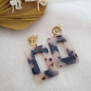 Clous d'oreilles tournesol 15 mm avec anneau fermé - Doré à l'or fin x2