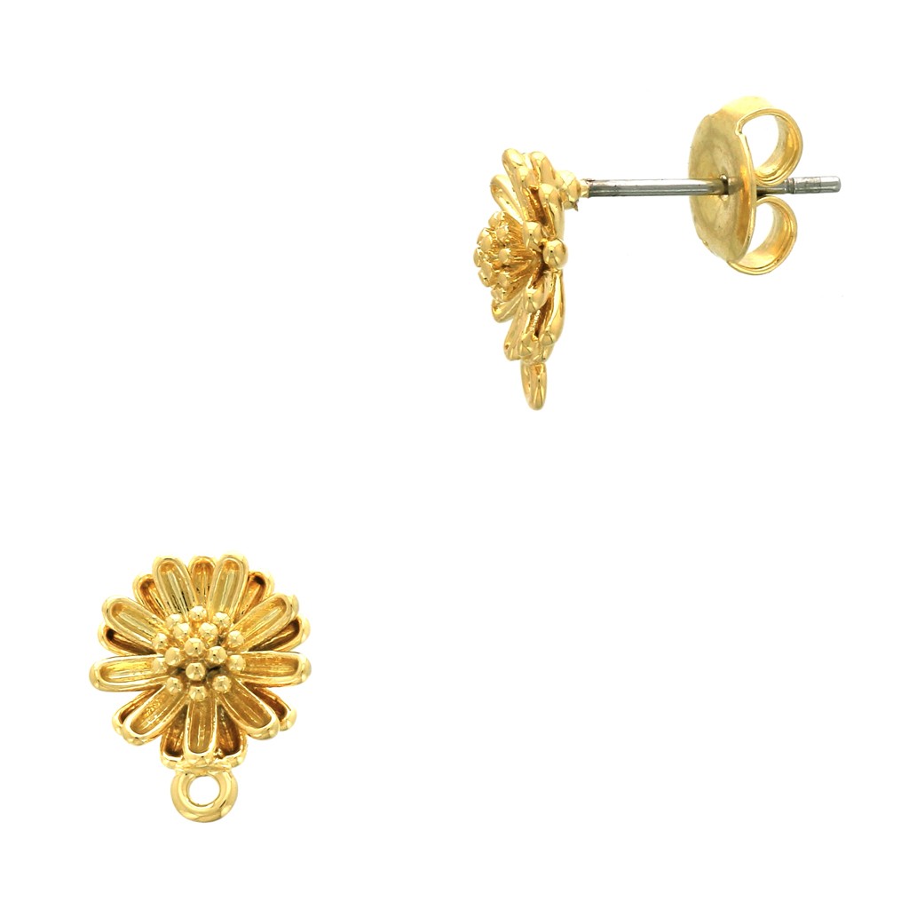 Boucles d'oreilles fantaisie éventail blanc cassé