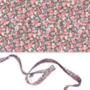 Biais en tissu Liberty - Pepper - Pink/Orange x1m