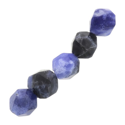 Perles hexagonales 8 mm pierre gemme - Sodalite x10