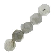 Perles hexagonales 8 mm pierre gemme - Labradorite x10