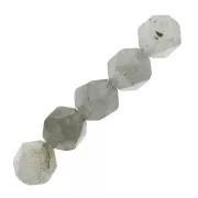 Perles hexagonales 8 mm pierre gemme - Labradorite x10
