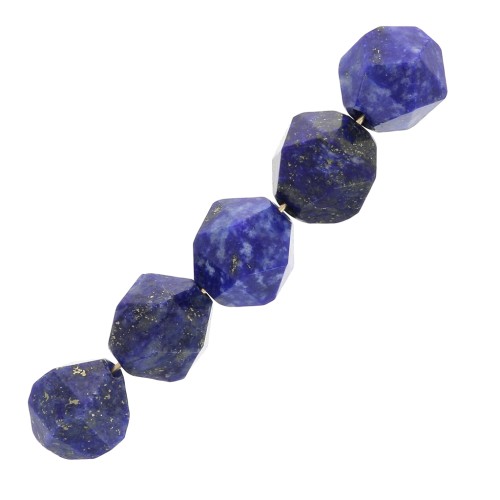 Perles hexagonales 8 mm pierre gemme - Lapis Lazuli x10