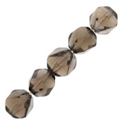 Perles hexagonales 8 mm pierre gemme - Quartz fumé x10