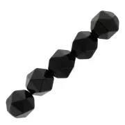 Perles hexagonales 8 mm pierre gemme - Agate noire x10