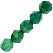 Perles hexagonales 8x7 mm pierre gemme - Agate teintée - Vert x10
