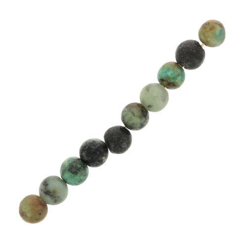 Perles rondes 4 mm pierre gemme - Turquoise Africaine - Jaspe x20