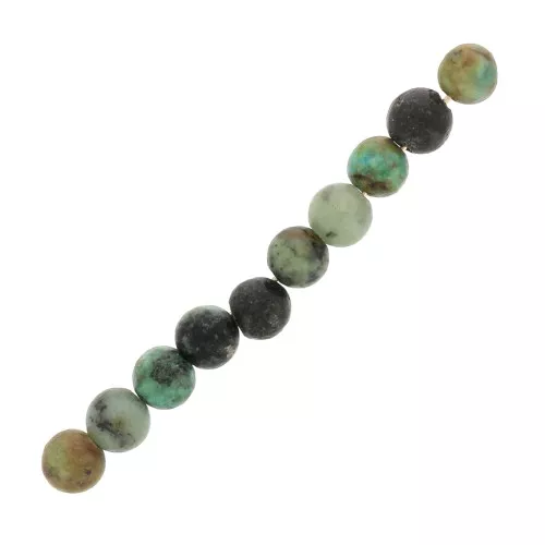 Perles rondes 4 mm pierre gemme - Turquoise Africaine - Jaspe x20