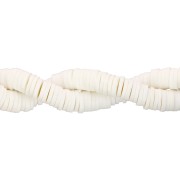 Perles rondelles Heishi en pâte polymère 6x1 mm - Ivoire x45cm