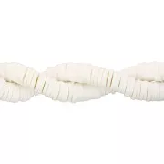 Perles rondelles Heishi en pâte polymère 6x1 mm - Ivoire x45cm