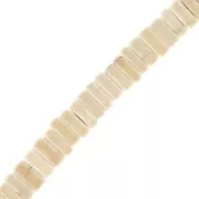 Perles rondelles heishi 4x2 mm imitation Howlite teintées - Crème x38cm