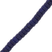 Perles rondelles heishi 4x2 mm imitation Howlite teintées - Bleu foncé x41cm|raw }}