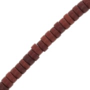 Perles rondelles heishi 4x2 mm imitation Howlite teintées - Marron x41cm|raw }}