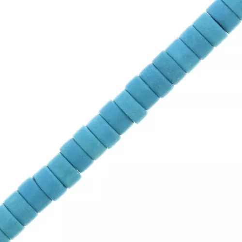 Perles rondelles heishi 4x2 mm imitation Howlite teintées - Bleu clair x41cm