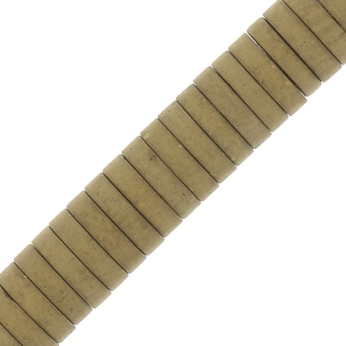 Perles rondelles Heishi - disque plat imitation Hématite 4x1mm - Golden mat x20