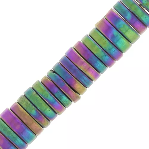 Perles rondelles Heishi - disque plat imitation Hématite 4x1 mm - Iris x20