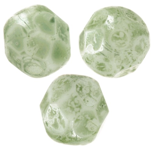 Facettes 6 mm Vert Marbré x25