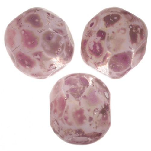 Facettes 4 mm Chalk White Purple Marble x50