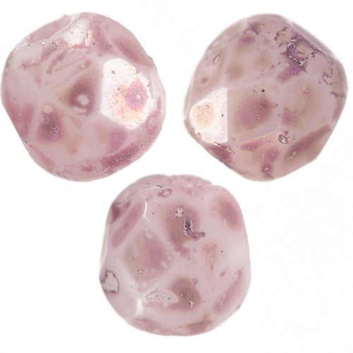 Facettes 3 mm Chalk White Purple Marble x50