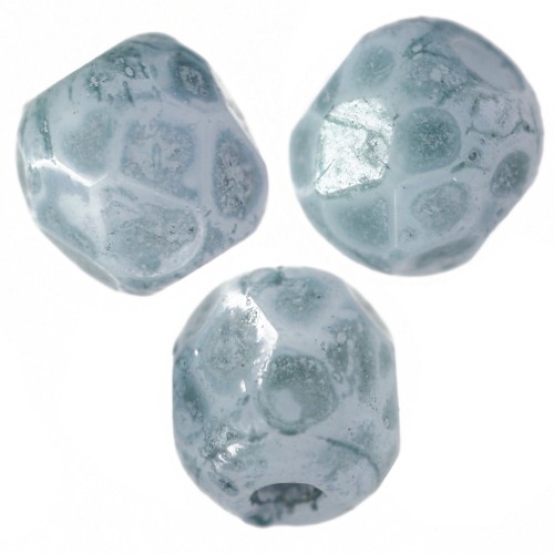 Facettes 3 mm Chalk White Green Blue Marble x50