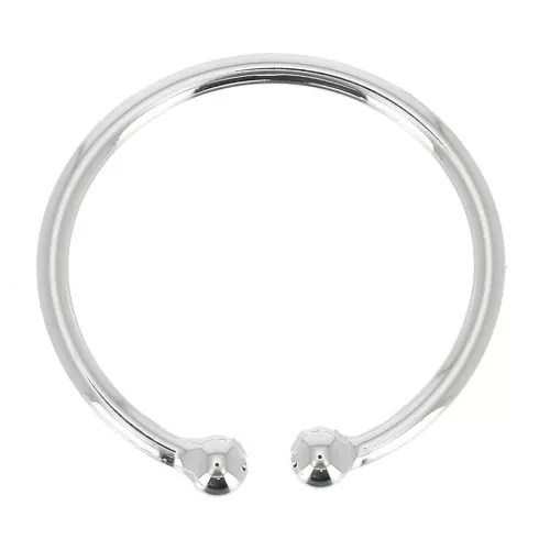 Bague fine réglable avec 2 petites boules - Argenté x1