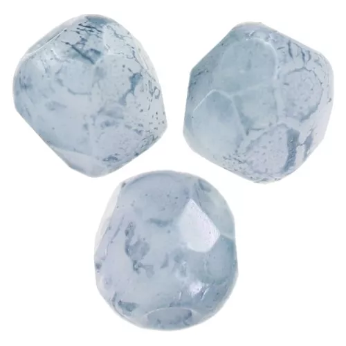 Facettes 3 mm Chalk White Blue Marble x50