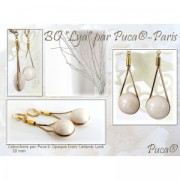 Cabochon rond en verre par Puca® 18 mm - Opaque Mix Rose Gold Ceramic Look x1