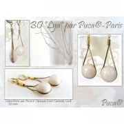 Cabochon rond en verre par Puca® 18 mm - Opaque Mix Rose Gold Ceramic Look x1