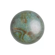 Cabochon rond en verre par Puca® 18 mm - Opaque Vert Gris Marbré Ceramic Look x1