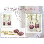 Cabochon rond en verre par Puca® 25 mm - Opaque Lilas Ceramic Look x1