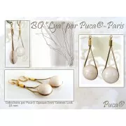 Cabochon rond en verre par Puca® 25 mm - Opaque Lilas Ceramic Look x1