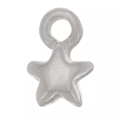 Breloques étoiles 10 mm - Rhodié x8