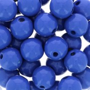 Grosses perles rondes en bois 12 mm Bleu Dur x30|raw }}