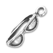 Breloque lunettes de soleil 20 mm argenté vieilli x1|raw }}