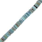 Perles rondelles Heishi nacre teintée 8 mm - Turquoise x39cm|raw }}