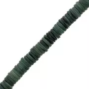 Perles rondelles Heishi nacre teintée 8 mm - Vert foncé x40cm