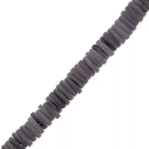 Perles rondelles Heishi nacre teintée 7 mm - Violet foncé x40cm