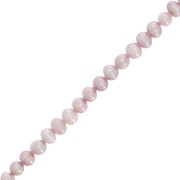 Perles d'eau douce olives irrégulières 6x5 mm - Rose nacré x34cm|raw }}